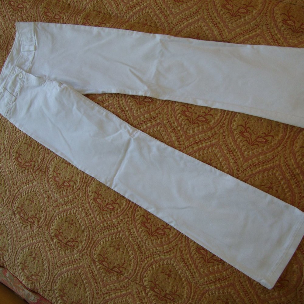 White Bootcut Slacks